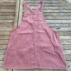 Corduroy pink overall dress